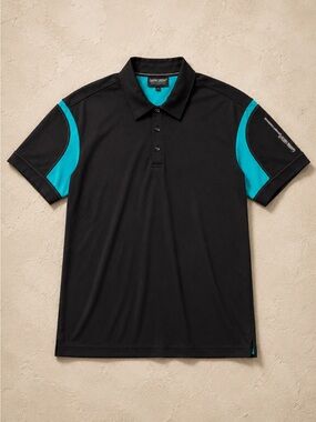 Galvin Green Performance Golf Polo Men’s Large Black Blue Athletic Golfcore